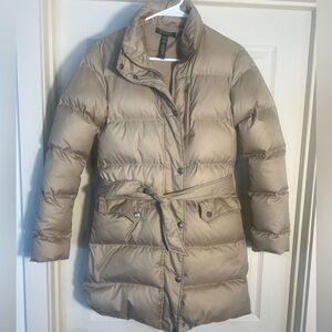 Lauren Ralph Lauren Women's Beige Puffer Coat